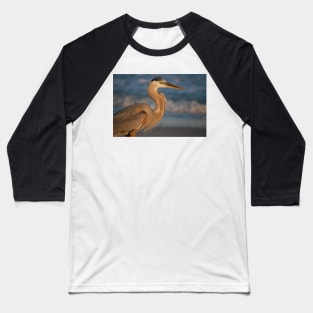 Sunset Heron Baseball T-Shirt